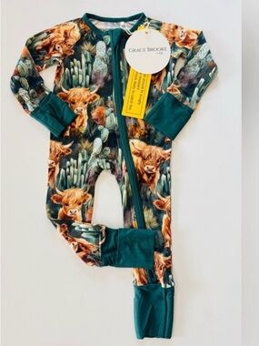 NWT Bamboo Grace Brooke and co bamboo zippy size 3/6m